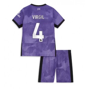 Liverpool Virgil van Dijk #4 Koszulka Trzecich Dziecięca 2023-24 Krótki Rękaw (+ Krótkie spodenki)